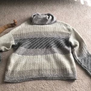 grey and tan sweater